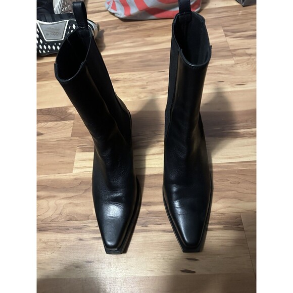 Women’s Black Leather Cos Cowboy Boots Size 40eu - Picture 3 of 6